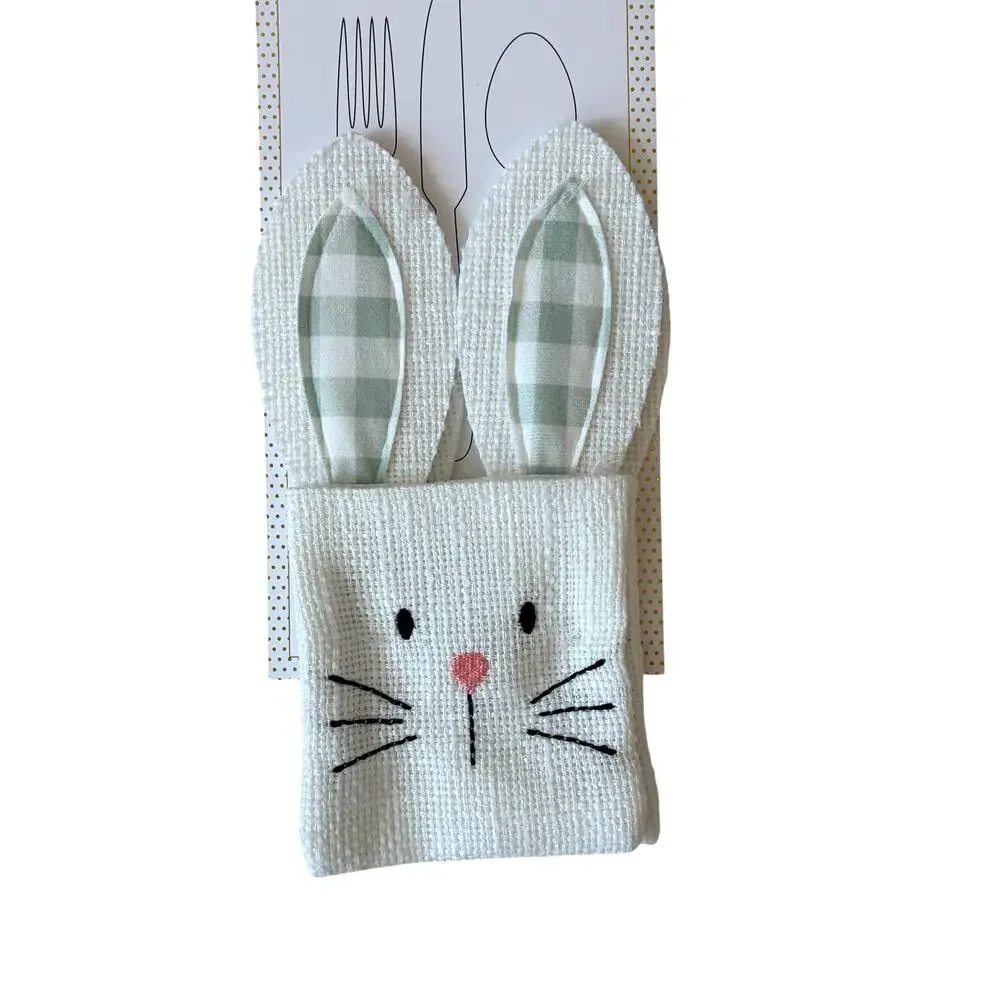 Cupcakes & Cashmere Bunny Rabbit Utensil Holders Set of 4 Easter New